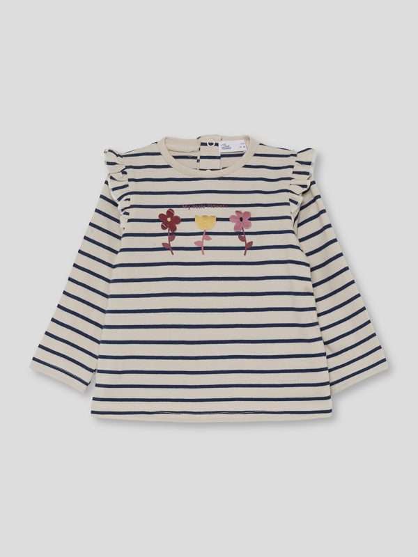 WINTER FLOWERS STRIPE T-SHIRT
